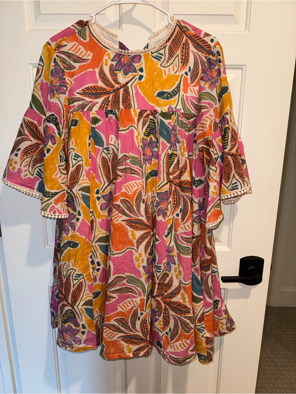 Fate Floral Swing Dress - Pink, Orange & Yellow ladies small